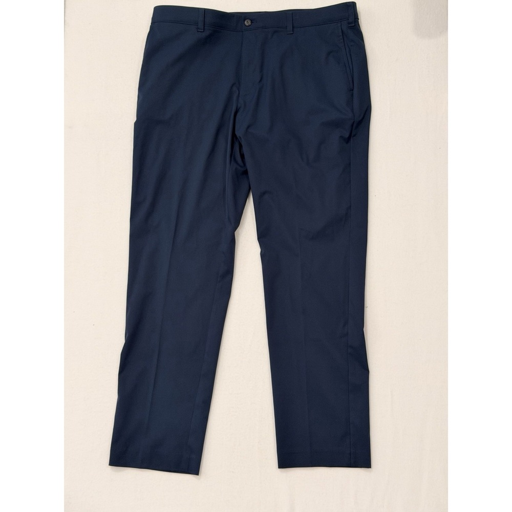 PGA Tour Men's Blue Solid Polyester Dress Pants Regular Size 38x32